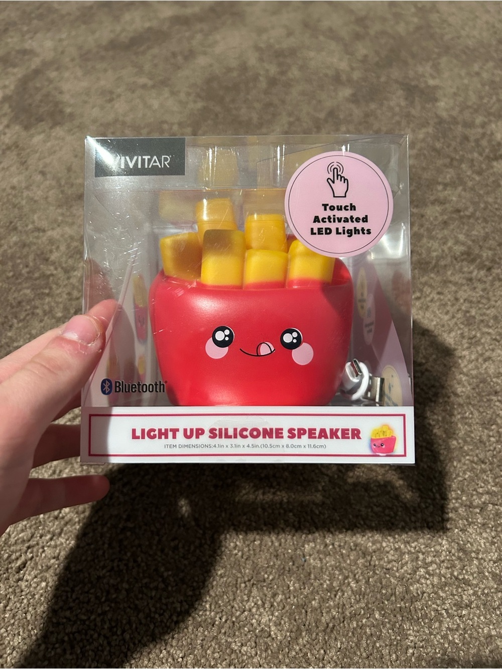 Vivitar Red Silicone Light-Up Bluetooth Speaker (French Fry Design) - Picture 4 of 6